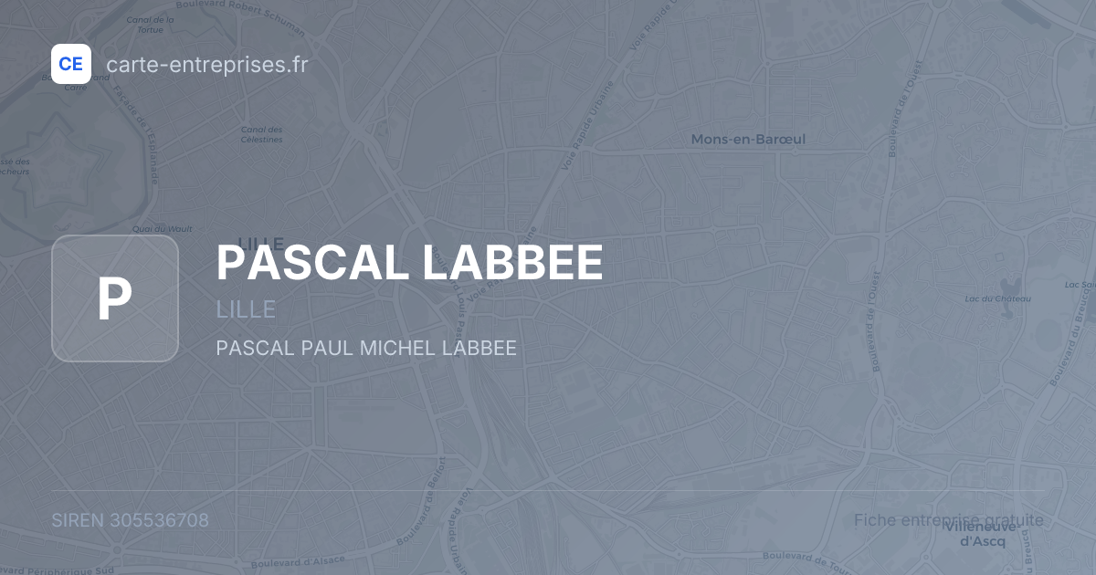 PASCAL LABBEE — 305536708 — fiche entreprise