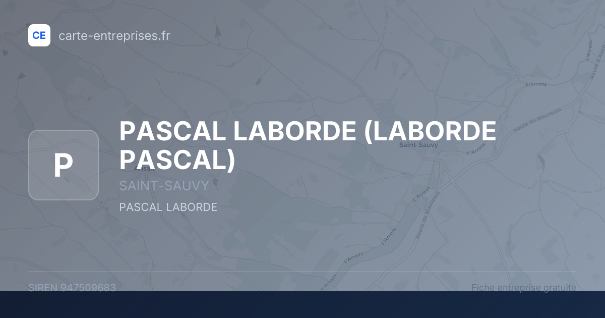 PASCAL LABORDE (LABORDE PASCAL) — 947509683 — fiche entreprise