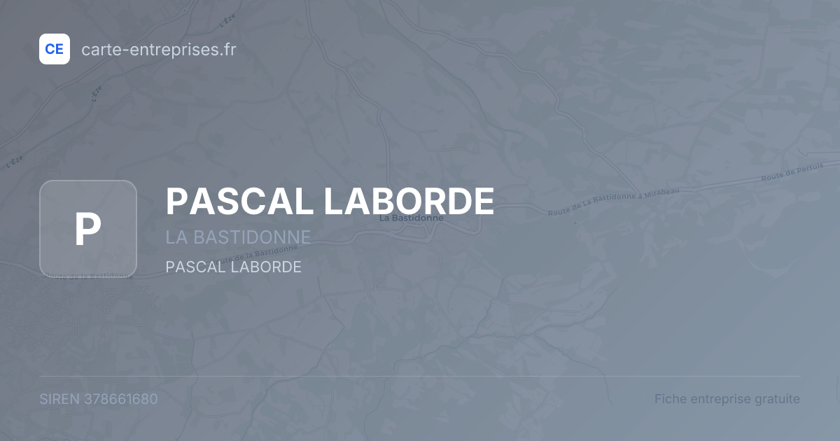PASCAL LABORDE — 378661680 — fiche entreprise