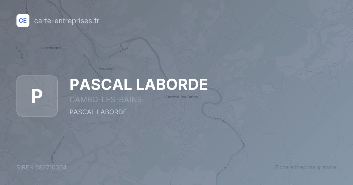 PASCAL LABORDE — 692710304 — fiche entreprise