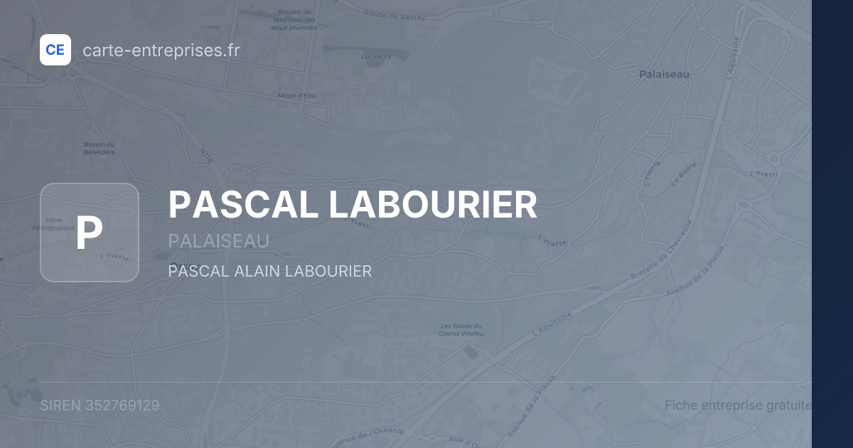 PASCAL LABOURIER — 352769129 — fiche entreprise