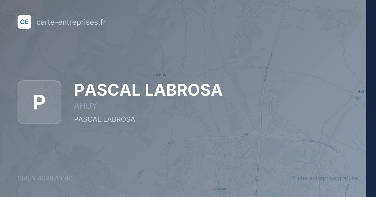 PASCAL LABROSA — 404870040 — fiche entreprise