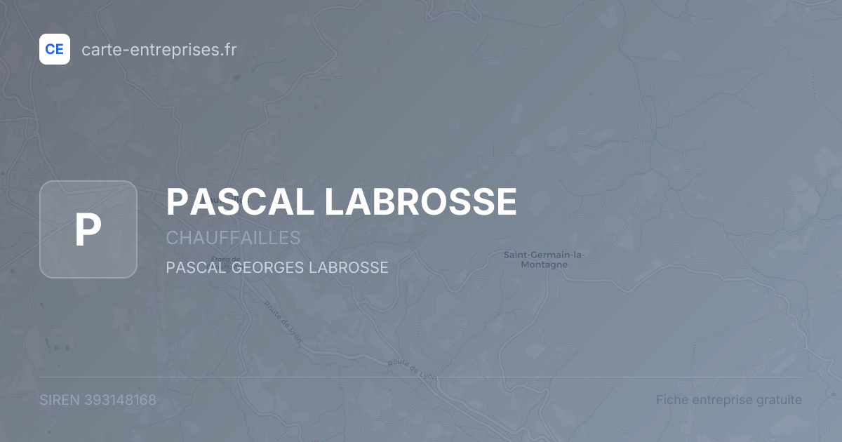 PASCAL LABROSSE — 393148168 — fiche entreprise