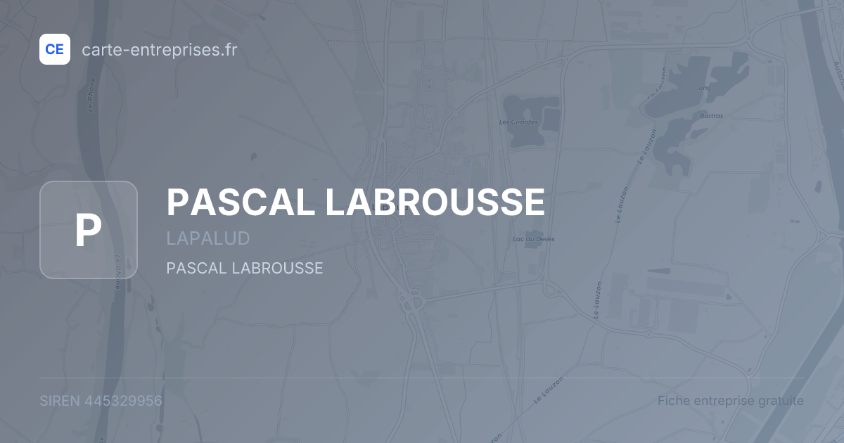 PASCAL LABROUSSE — 445329956 — fiche entreprise