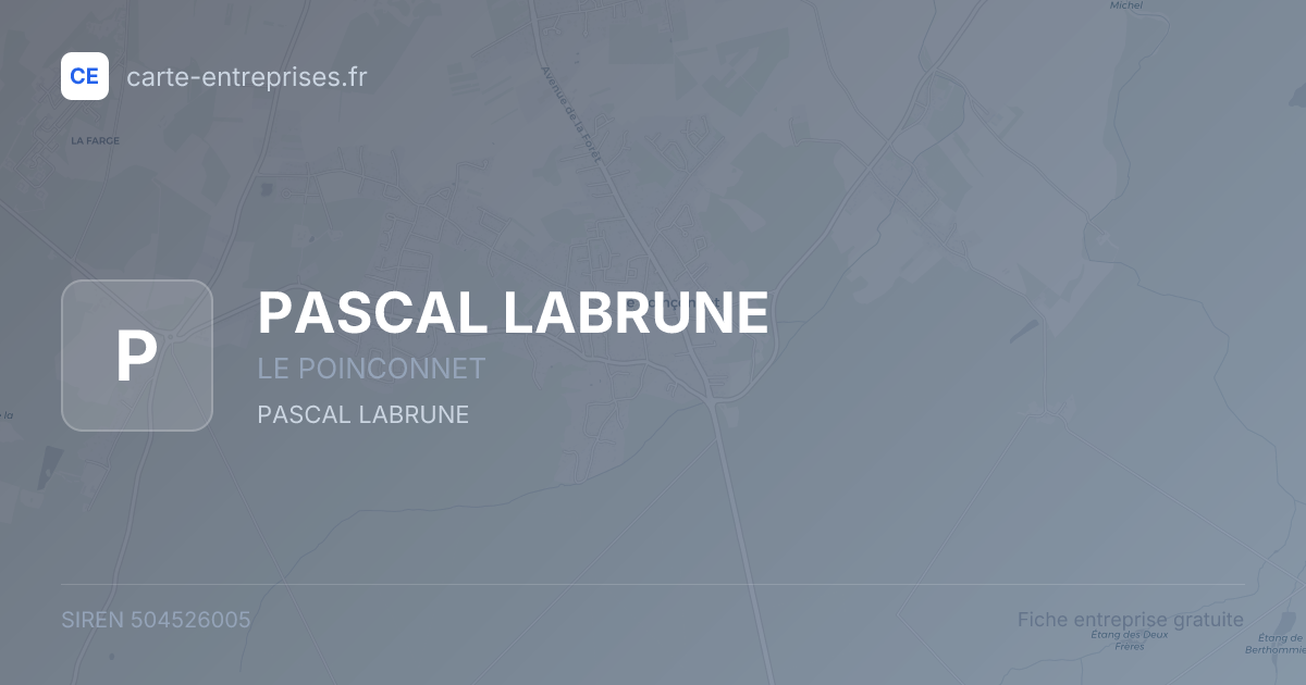 PASCAL LABRUNE — 504526005 — fiche entreprise