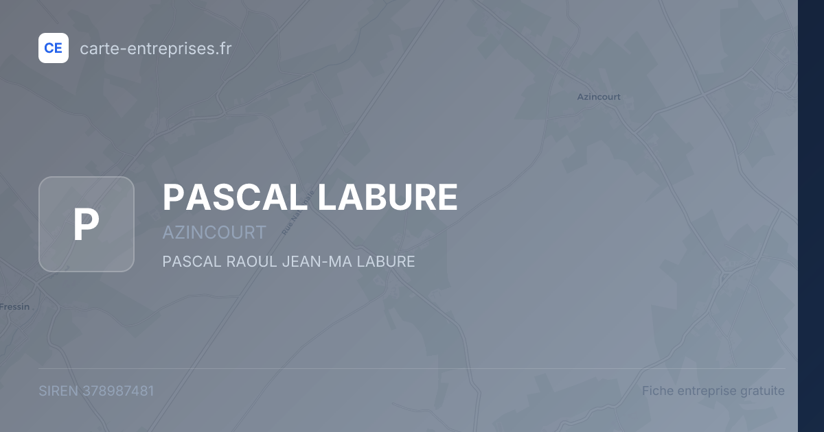 PASCAL LABURE — 378987481 — fiche entreprise