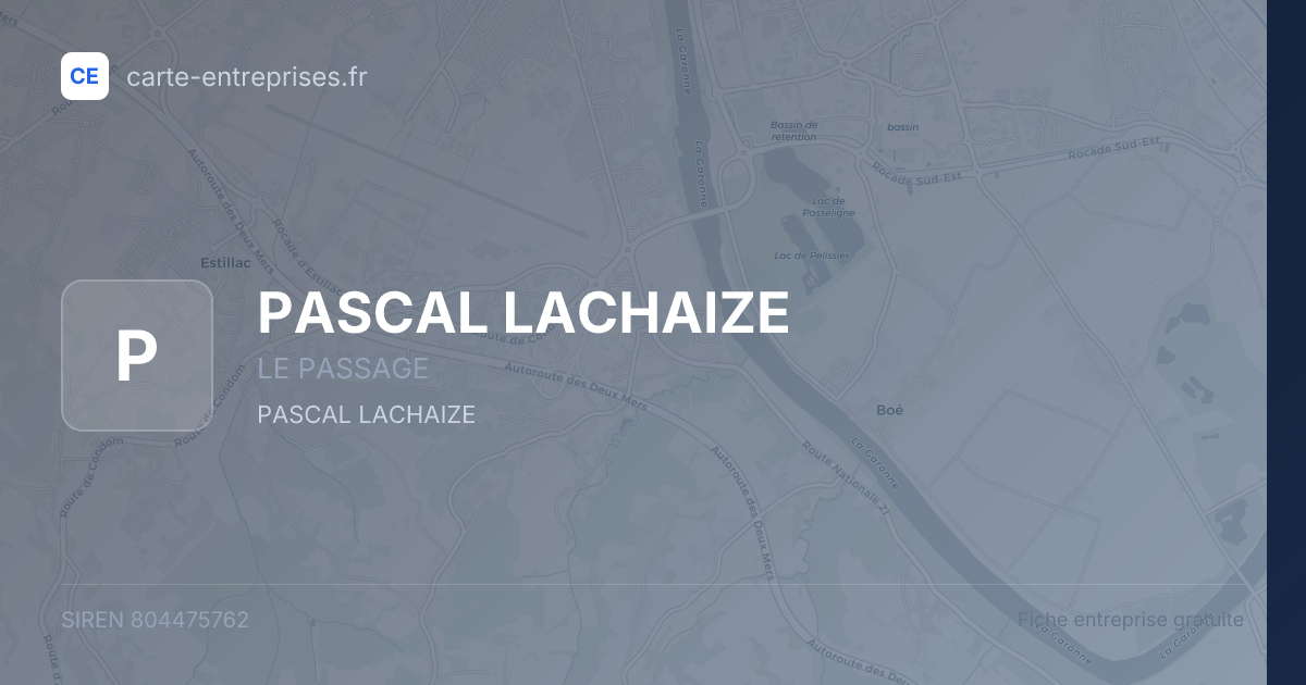 PASCAL LACHAIZE — 804475762 — fiche entreprise