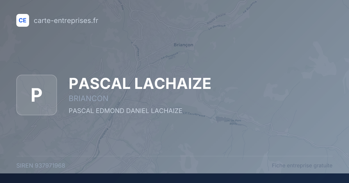 PASCAL LACHAIZE — 937971968 — fiche entreprise