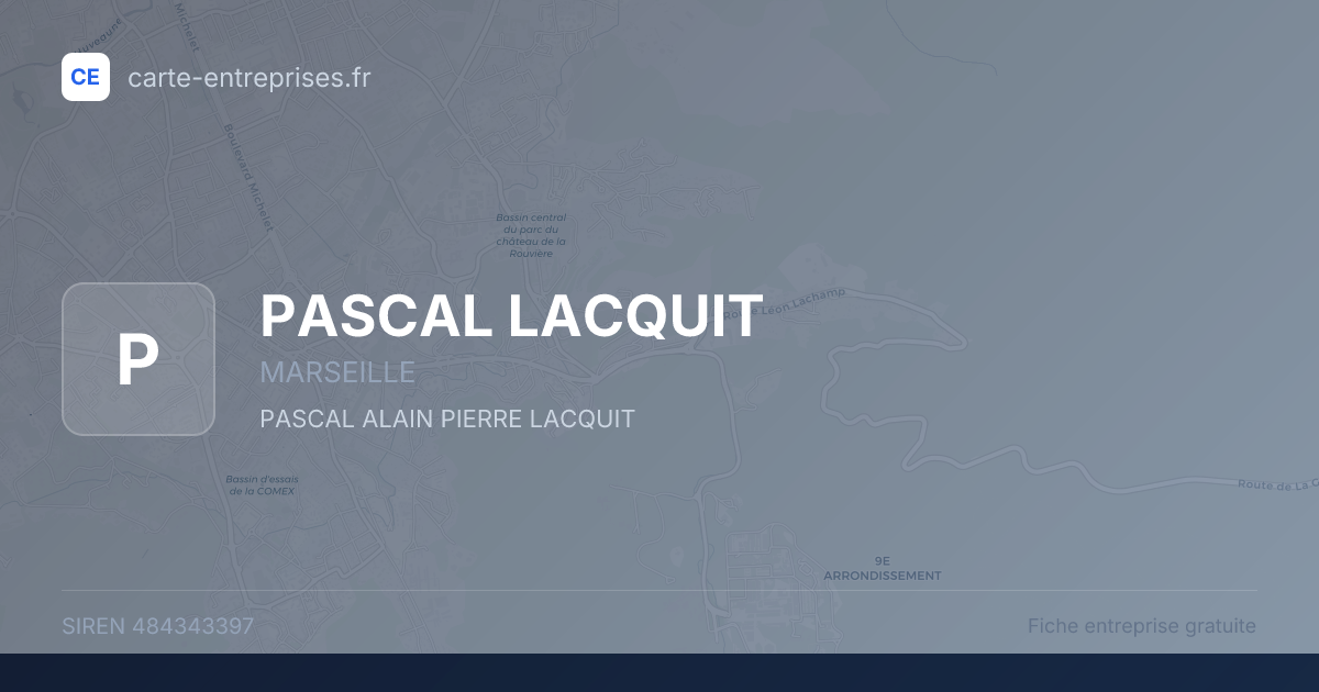 PASCAL LACQUIT — 484343397 — fiche entreprise