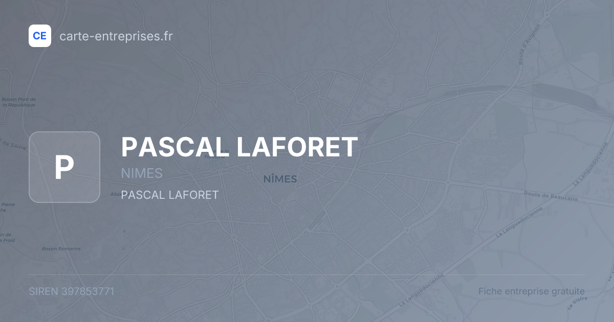 PASCAL LAFORET — 397853771 — fiche entreprise
