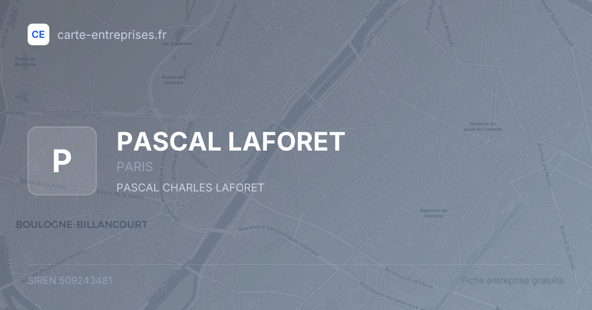 PASCAL LAFORET — 509243481 — fiche entreprise