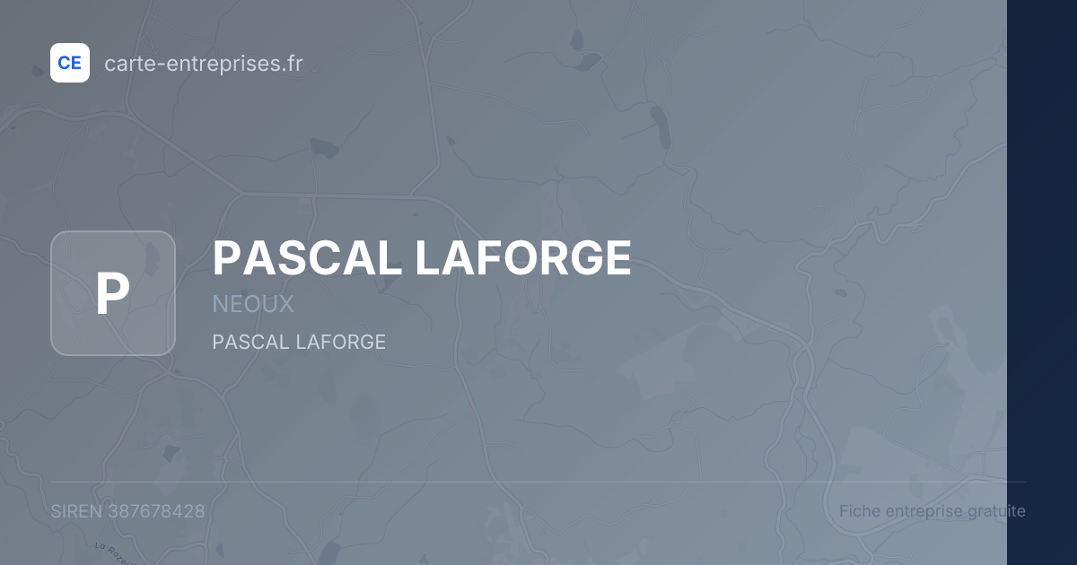 PASCAL LAFORGE — 387678428 — fiche entreprise