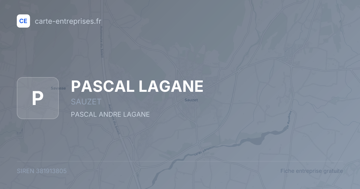 PASCAL LAGANE — 381913805 — fiche entreprise