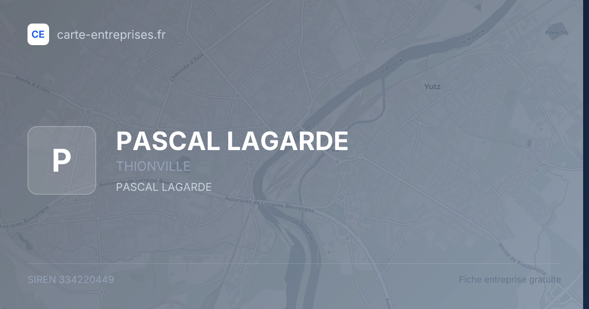 PASCAL LAGARDE — 334220449 — fiche entreprise