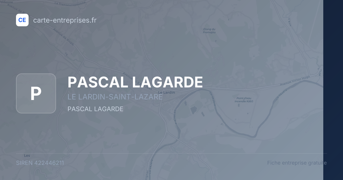 PASCAL LAGARDE — 422446211 — fiche entreprise