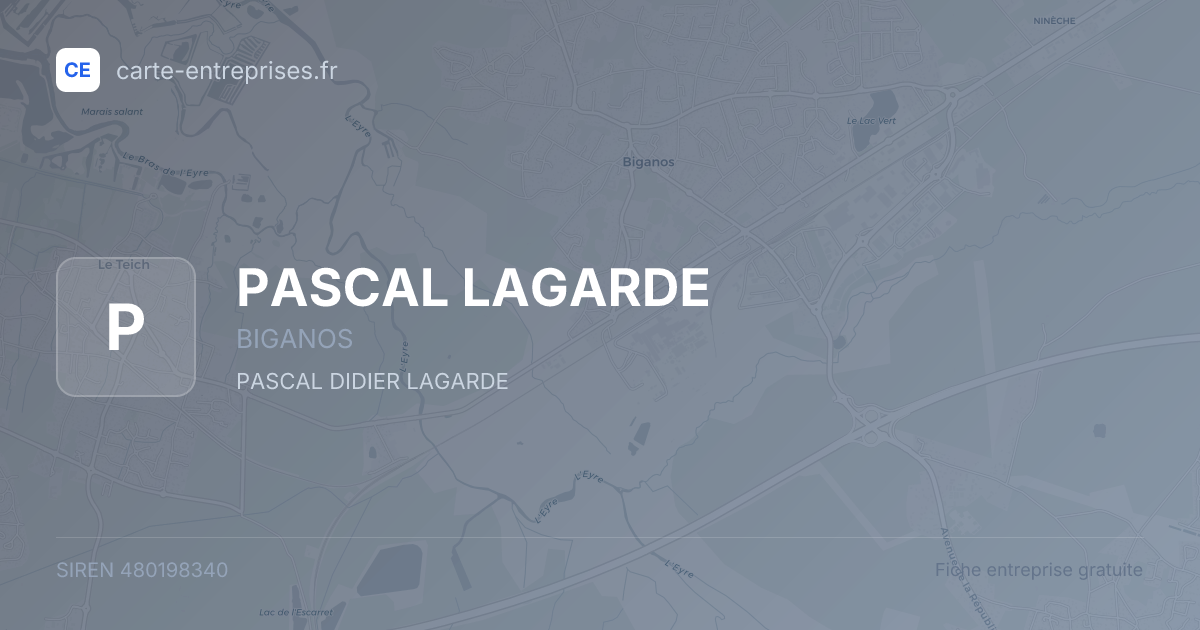 PASCAL LAGARDE — 480198340 — fiche entreprise