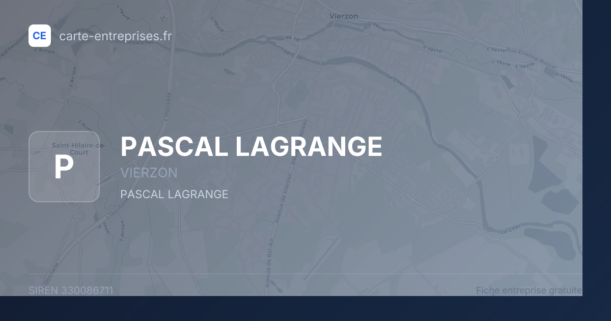 PASCAL LAGRANGE — 330086711 — fiche entreprise