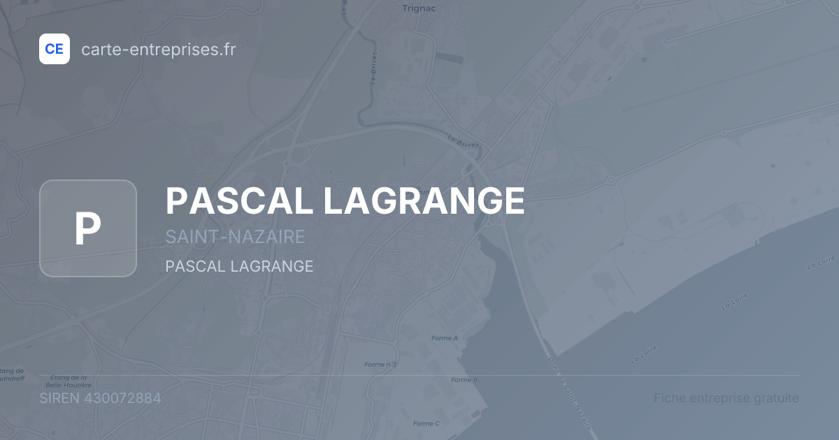 PASCAL LAGRANGE — 430072884 — fiche entreprise