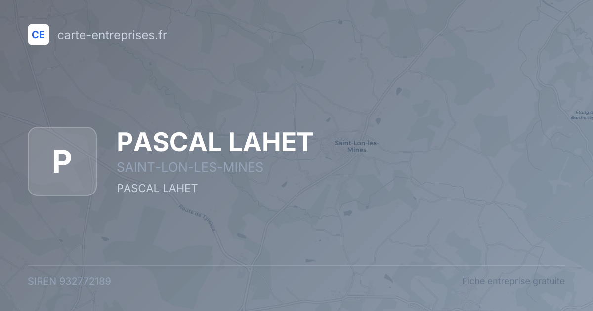 PASCAL LAHET — 932772189 — fiche entreprise
