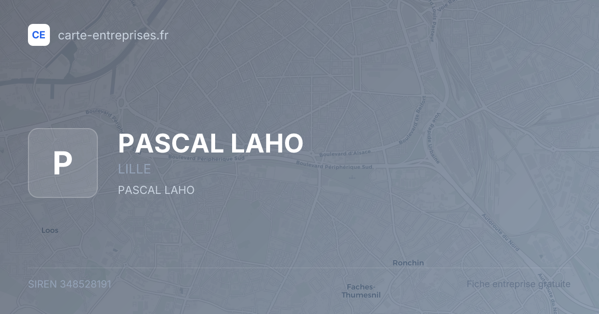 PASCAL LAHO — 348528191 — fiche entreprise