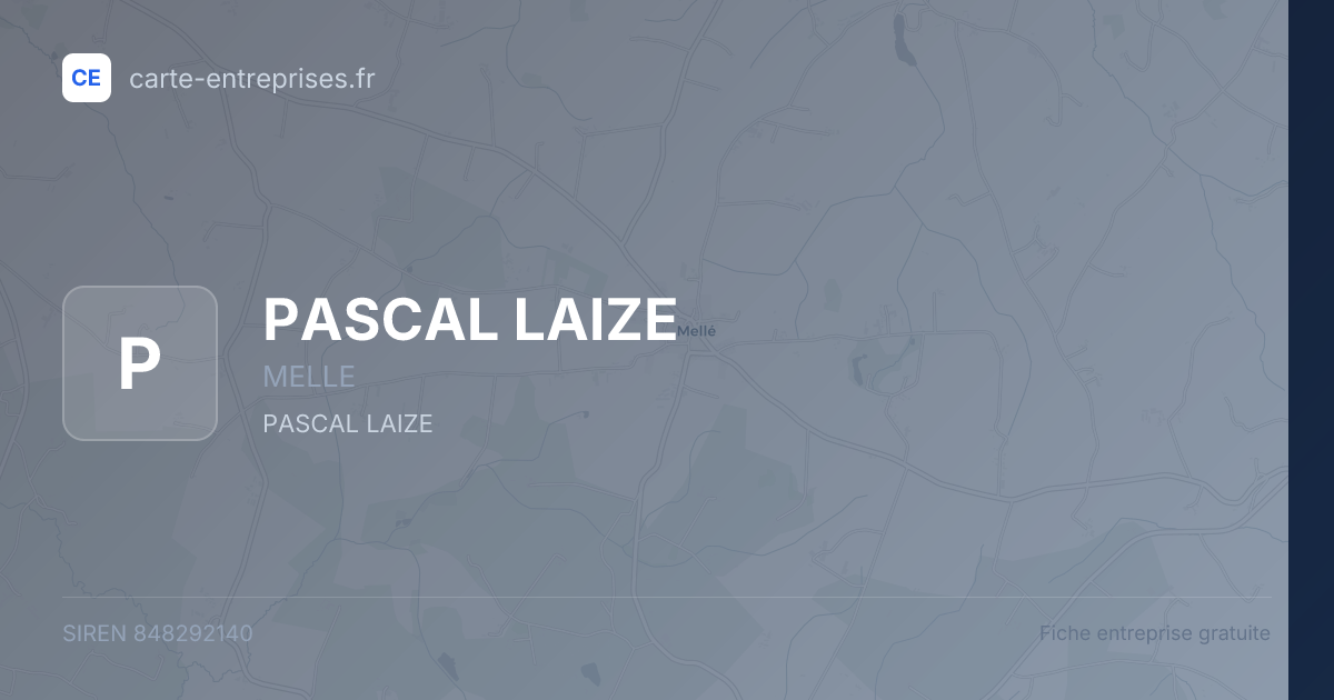 PASCAL LAIZE — 848292140 — fiche entreprise