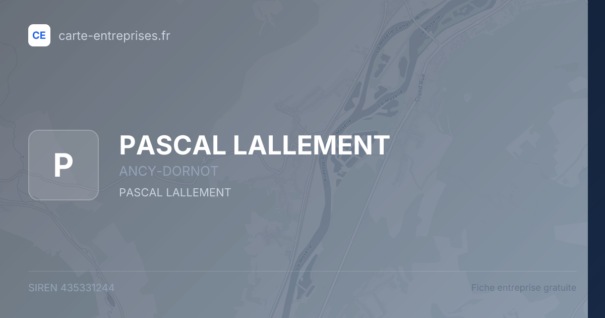 PASCAL LALLEMENT — 435331244 — fiche entreprise