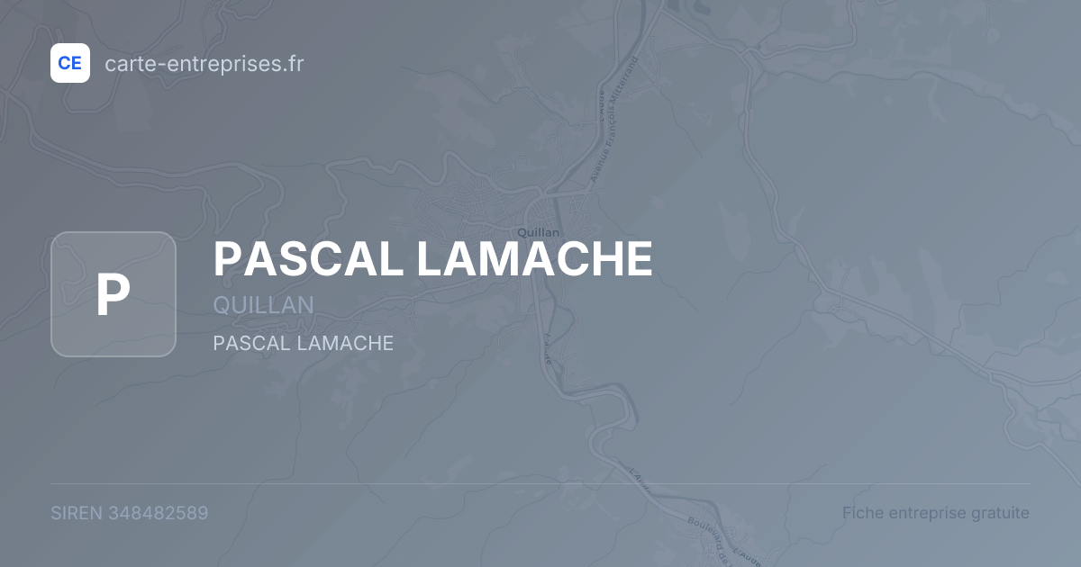 PASCAL LAMACHE — 348482589 — fiche entreprise