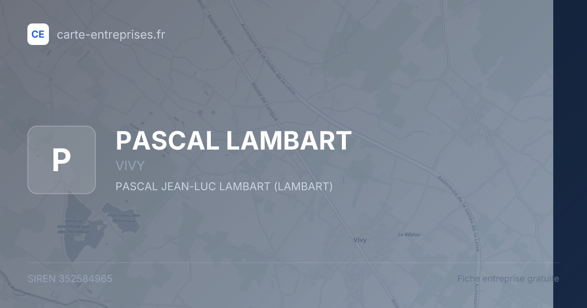PASCAL LAMBART — 352584965 — fiche entreprise