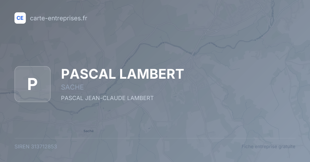 PASCAL LAMBERT — 313712853 — fiche entreprise