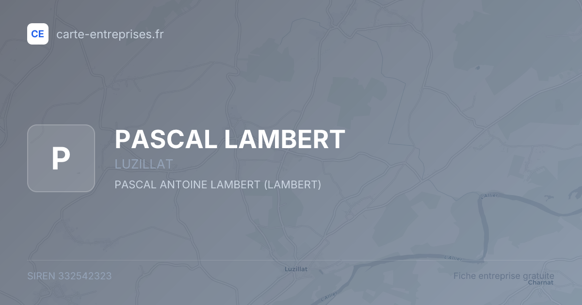 PASCAL LAMBERT — 332542323 — fiche entreprise