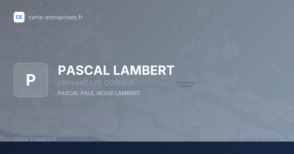 PASCAL LAMBERT — 332695329 — fiche entreprise