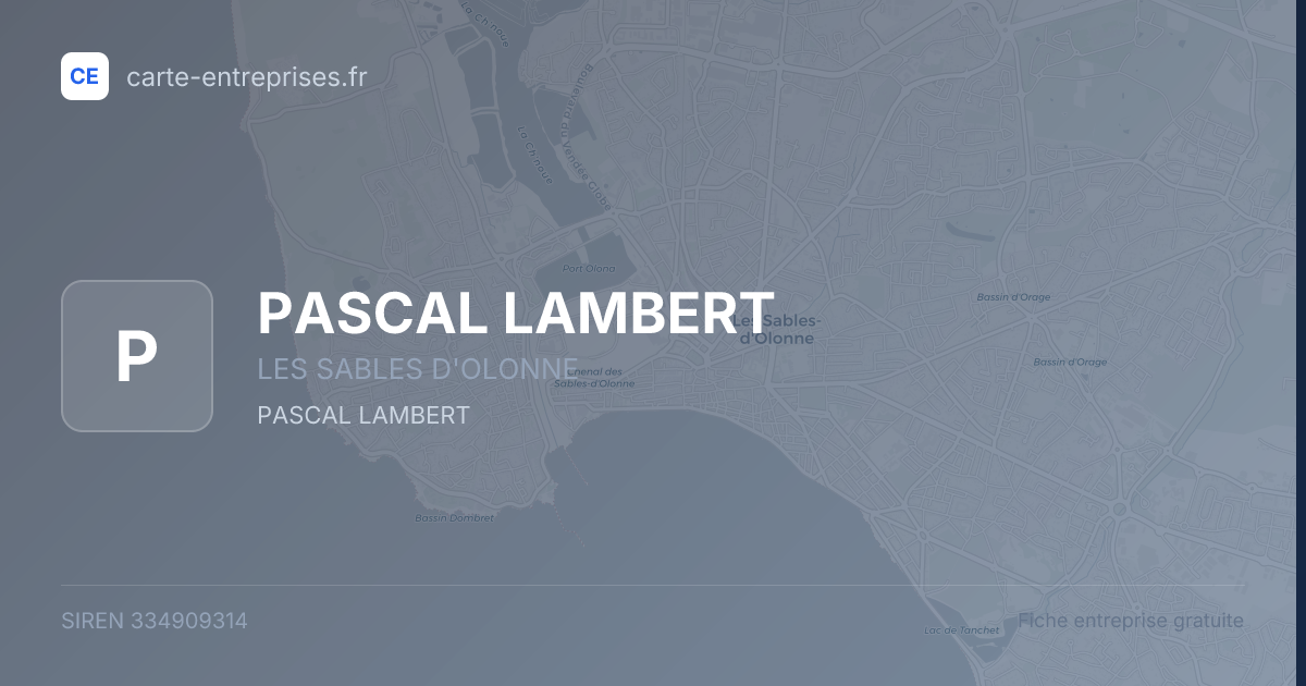 PASCAL LAMBERT — 334909314 — fiche entreprise