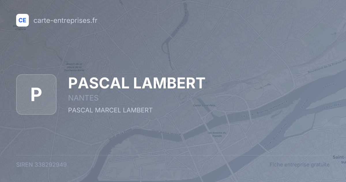 PASCAL LAMBERT — 338292949 — fiche entreprise