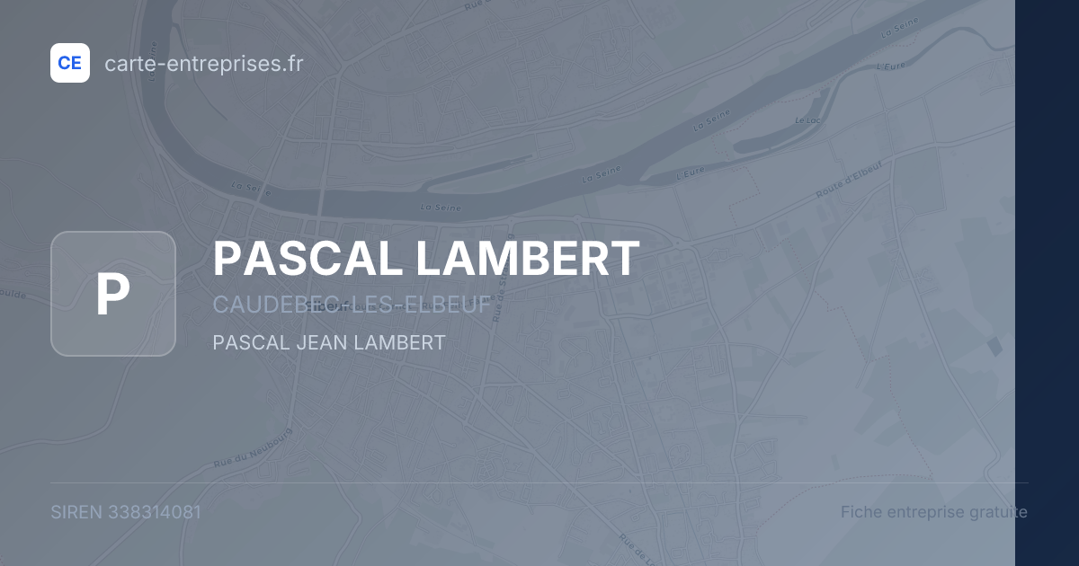 PASCAL LAMBERT — 338314081 — fiche entreprise
