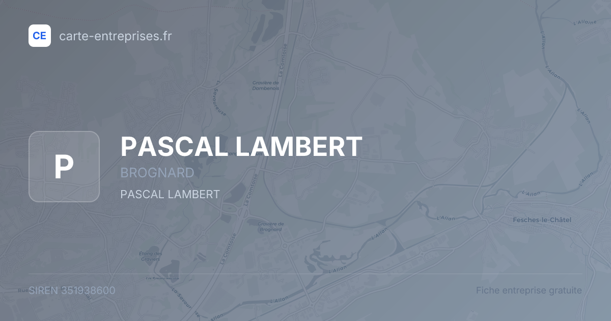 PASCAL LAMBERT — 351938600 — fiche entreprise