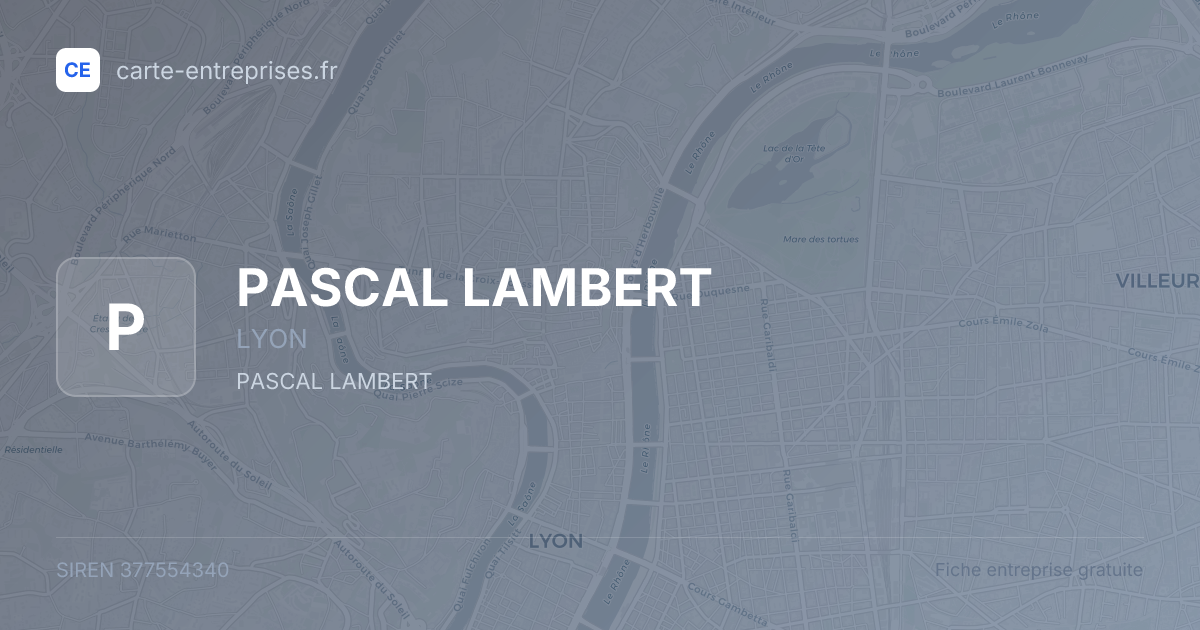 PASCAL LAMBERT — 377554340 — fiche entreprise