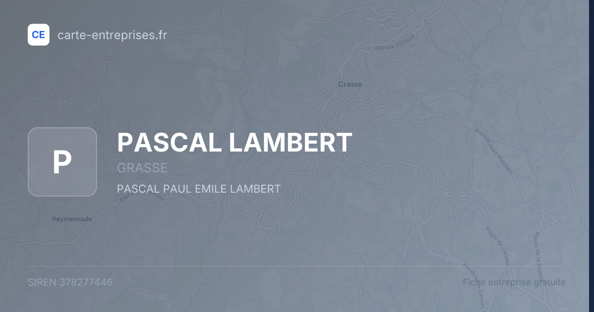 PASCAL LAMBERT — 378277446 — fiche entreprise