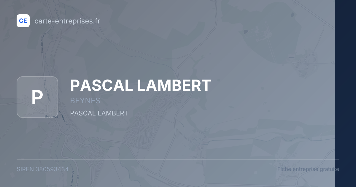 PASCAL LAMBERT — 380593434 — fiche entreprise