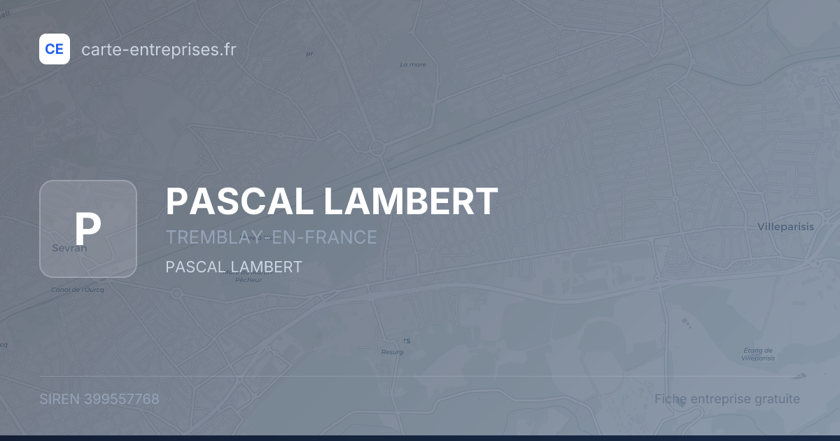 PASCAL LAMBERT — 399557768 — fiche entreprise
