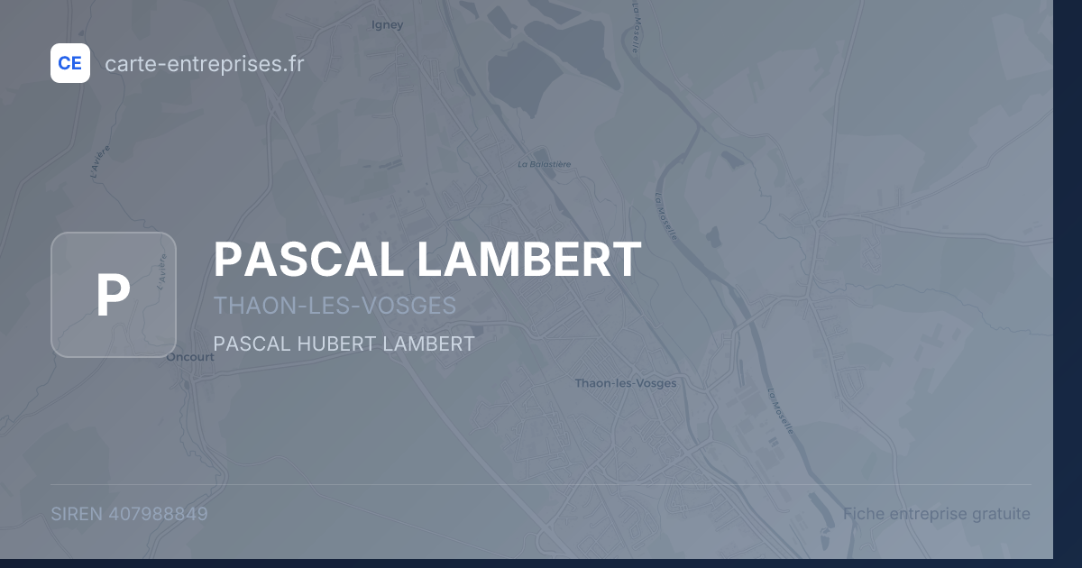 PASCAL LAMBERT — 407988849 — fiche entreprise