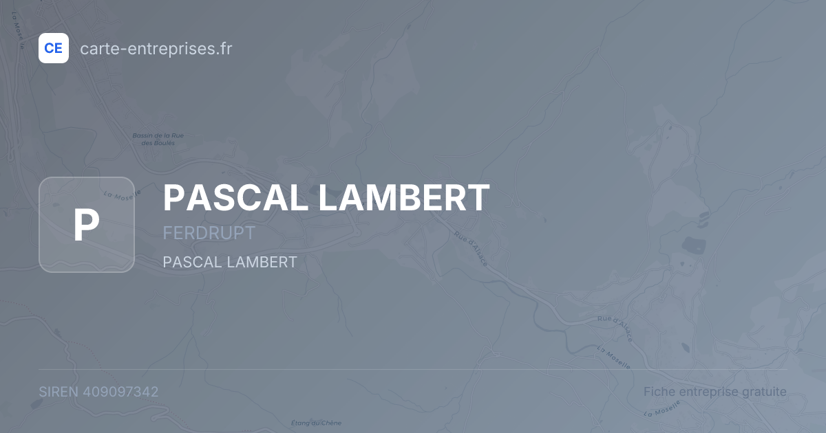 PASCAL LAMBERT — 409097342 — fiche entreprise