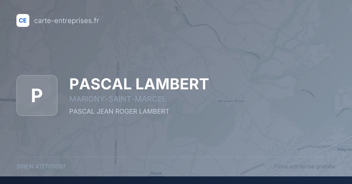 PASCAL LAMBERT — 412705097 — fiche entreprise