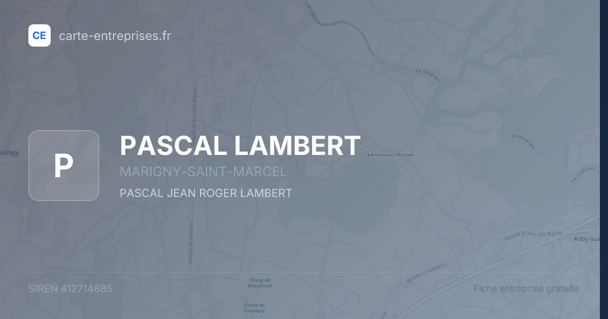PASCAL LAMBERT — 412714685 — fiche entreprise