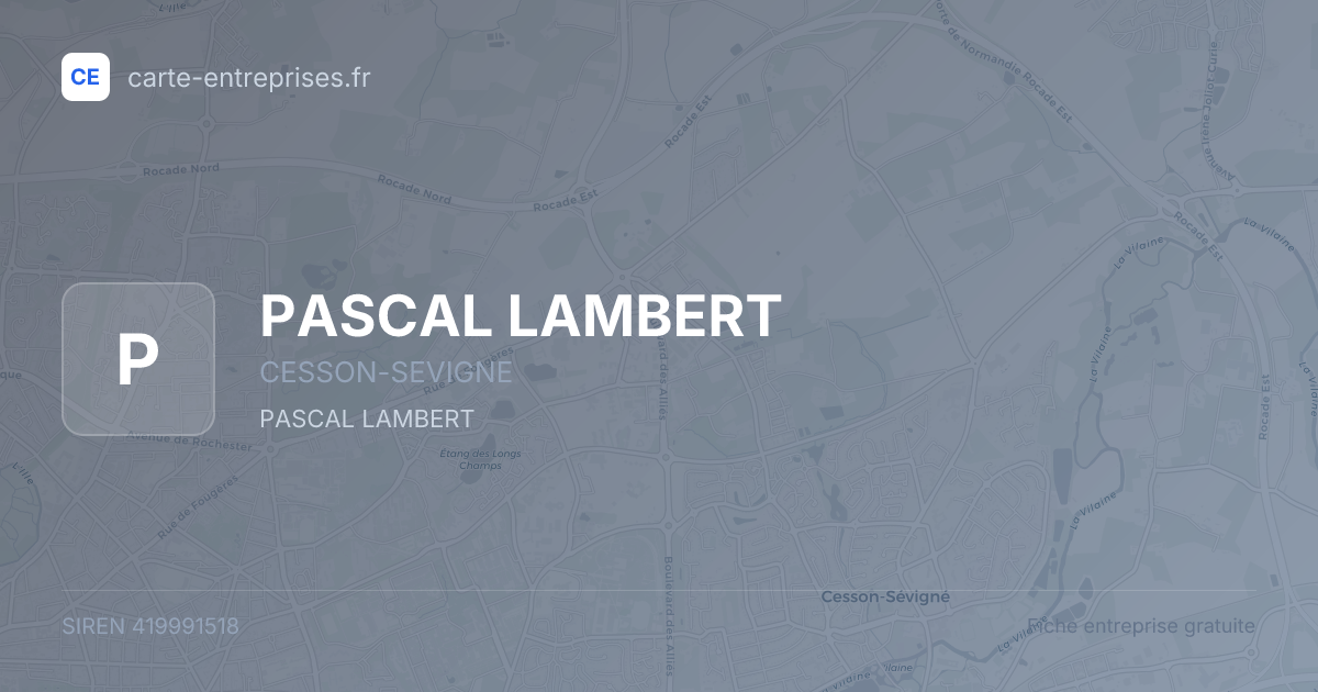 PASCAL LAMBERT — 419991518 — fiche entreprise