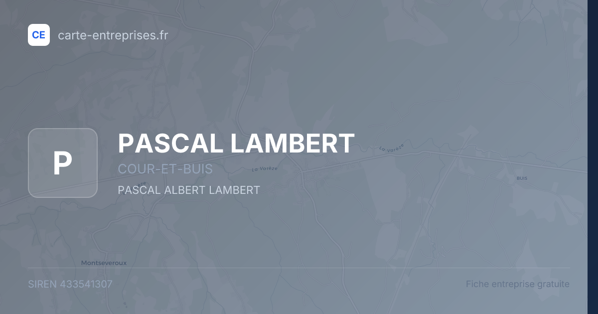 PASCAL LAMBERT — 433541307 — fiche entreprise