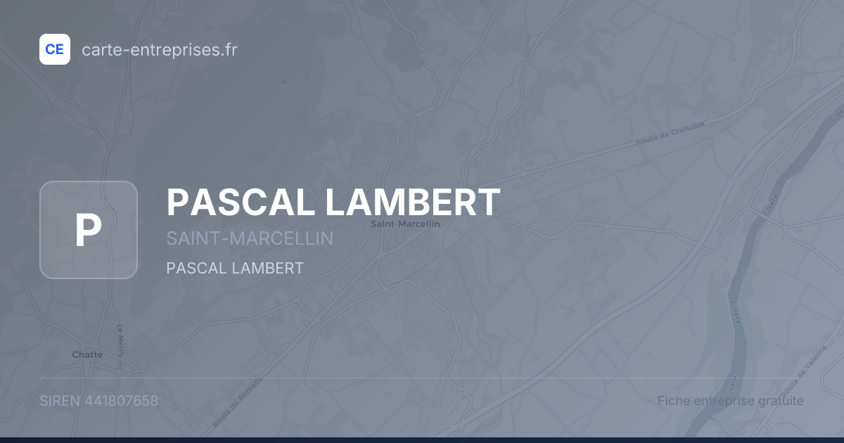 PASCAL LAMBERT — 441807658 — fiche entreprise