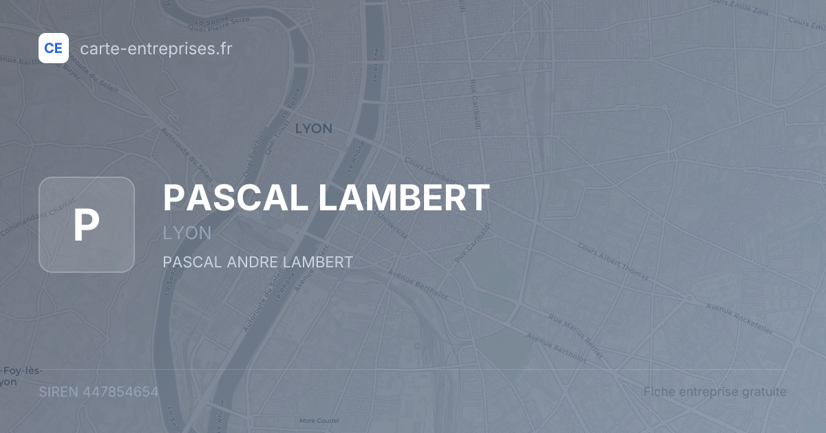 PASCAL LAMBERT — 447854654 — fiche entreprise