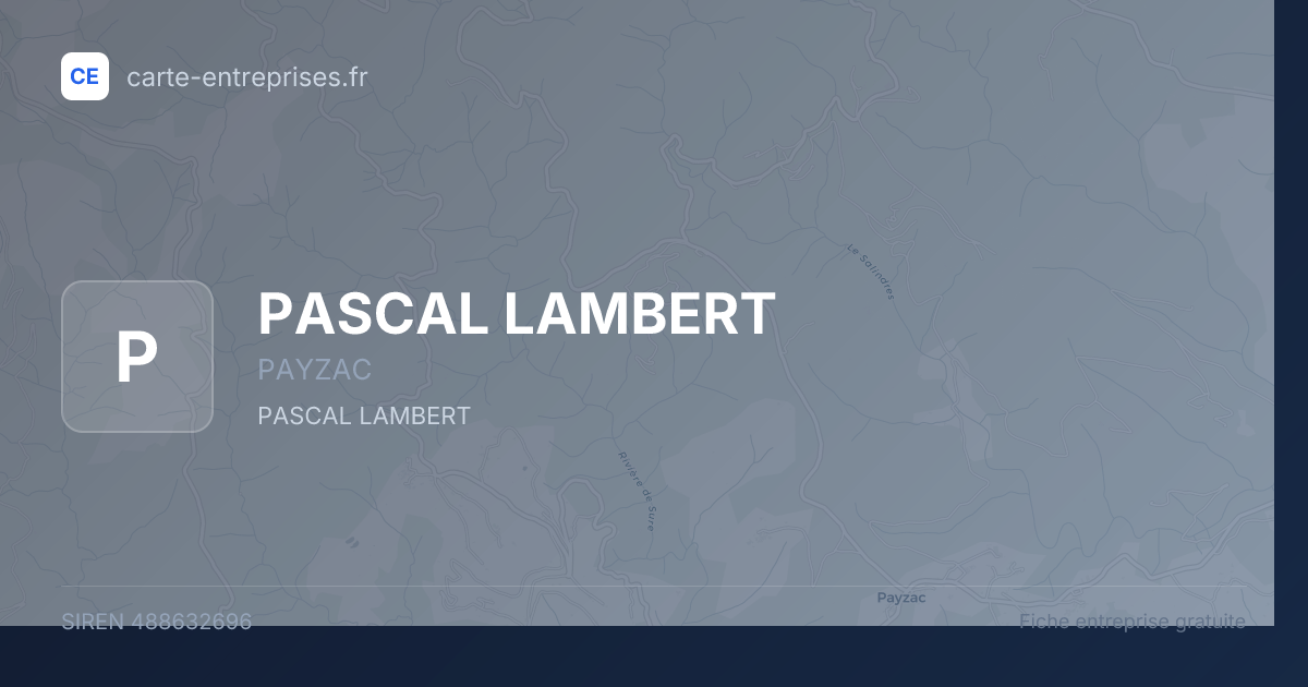 PASCAL LAMBERT — 488632696 — fiche entreprise