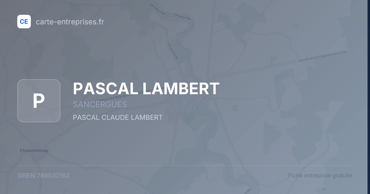 PASCAL LAMBERT — 789032182 — fiche entreprise