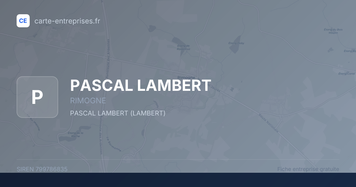 PASCAL LAMBERT — 799786835 — fiche entreprise